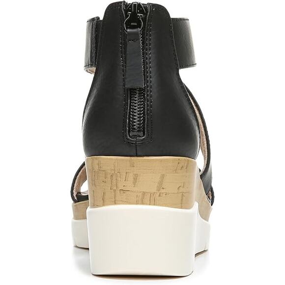 Soul Naturalizer Goodtimes Ankle Strap Wedge Sandals  Soul Naturalizer Women\'s Goodtimes Faux Leather Wedge Sandals, Black Size 7.5W